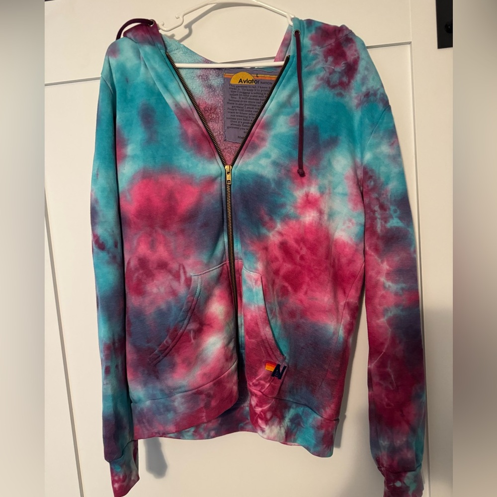 Aviator Nation Zip Up Tie-Dye Large